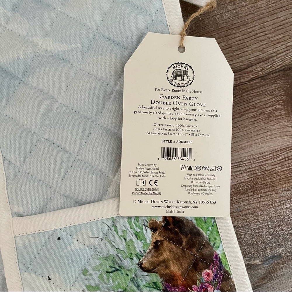 NWT Michel Design Works Double Oven Glove, Garden Party - Picture 6 of 6